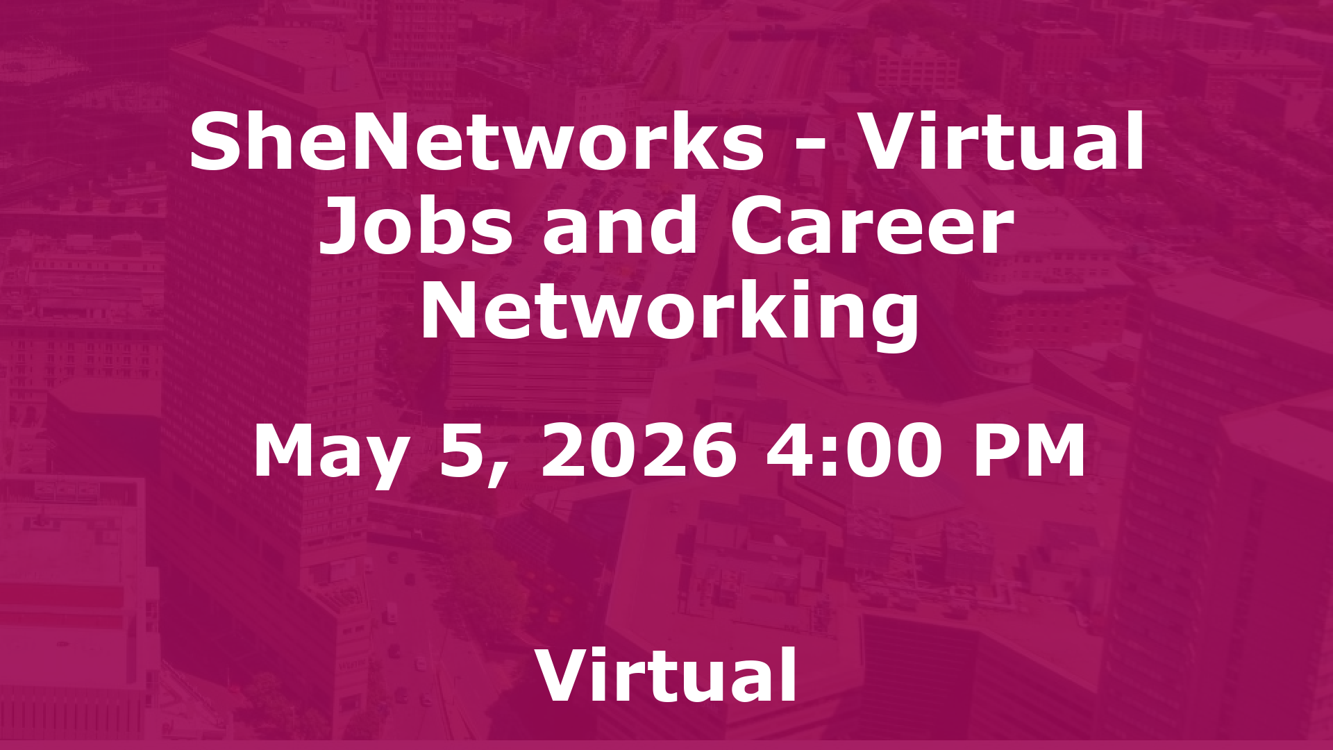 SheNetworks - Virtual Jobs and Career Networking event image